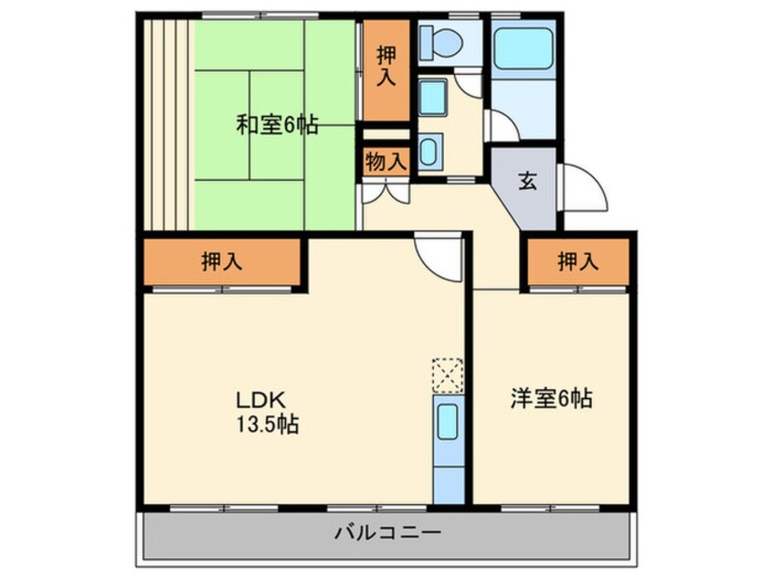 間取図 コ－ポかわらだ
