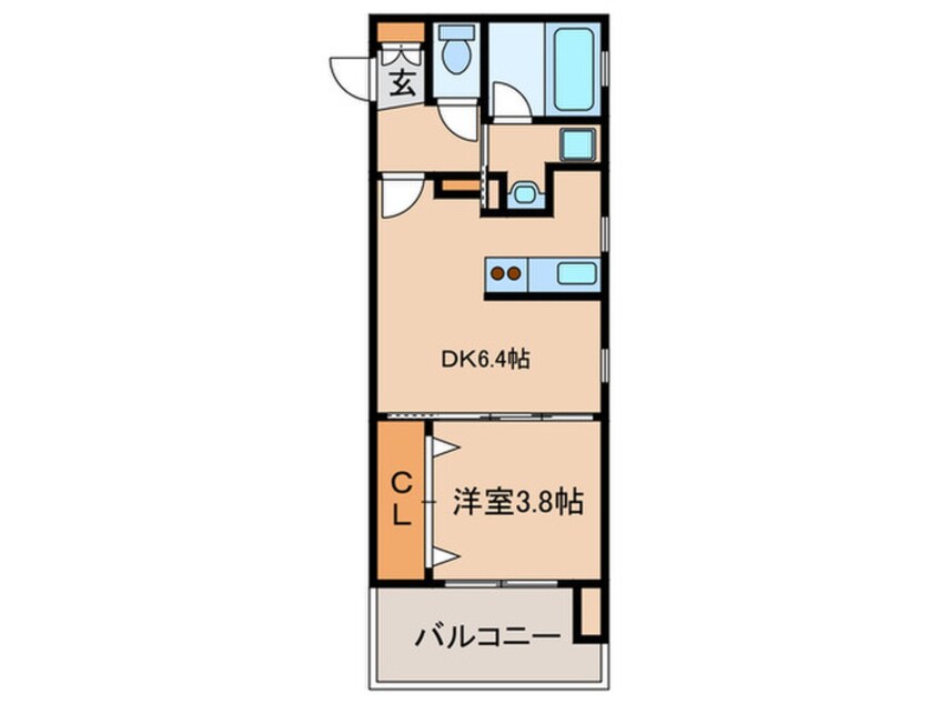 間取図 アクタス天神Ⅱ（208）