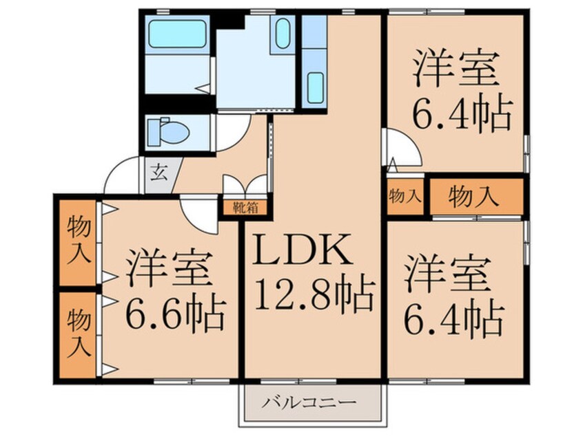 間取図 ラフィネ香嵐 Ａ棟