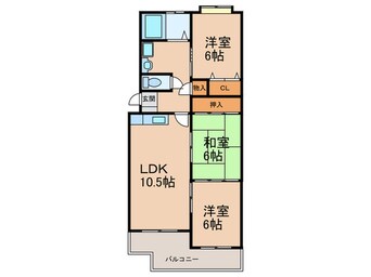 間取図 ボラブ－ル西長住