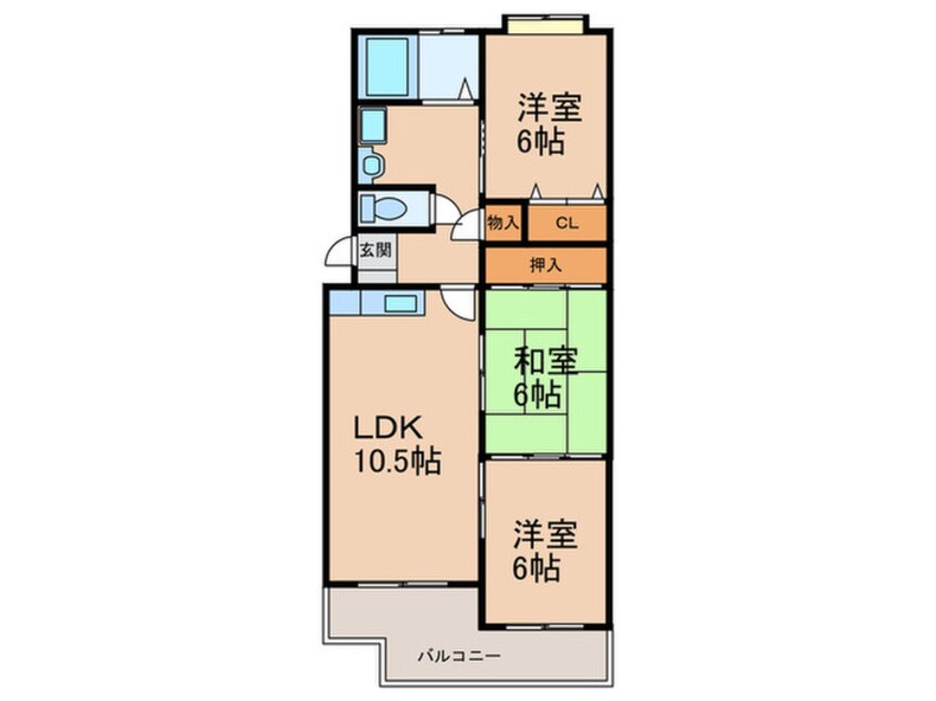 間取図 ボラブ－ル西長住