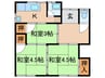第二高砂荘 3Kの間取り