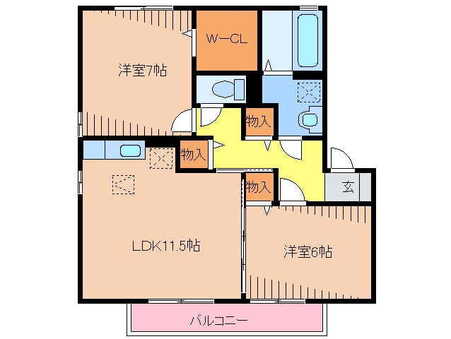 間取り図 リビングタウンルピナ新宮　Ｃ