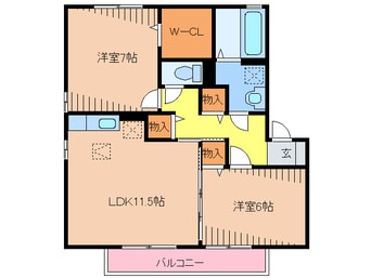 間取図 リビングタウンルピナ新宮　Ｃ