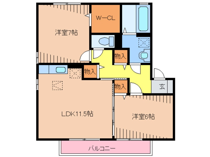 間取図 リビングタウンルピナ新宮　Ｃ