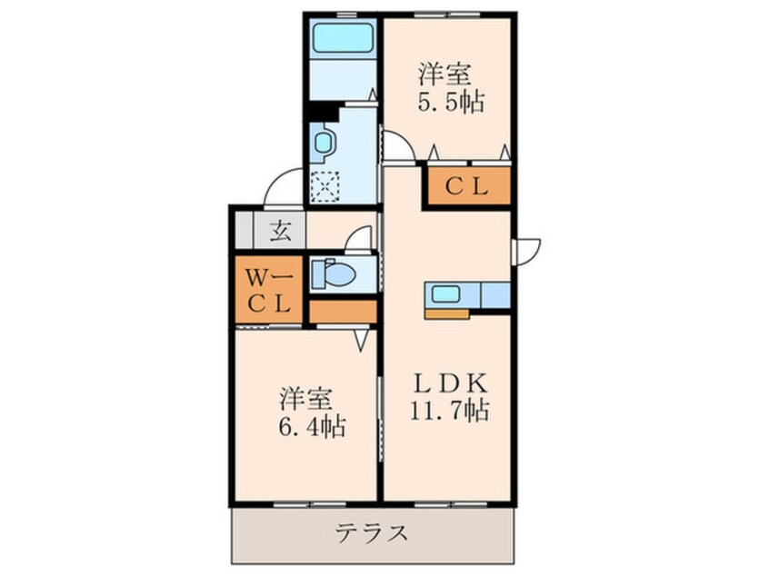 間取図 シャーメゾン吉田B