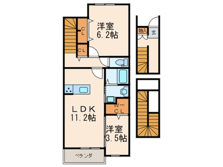 間取図 レガリア陣原　Ａ棟