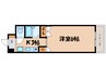 エヴァーグレイス小倉Ⅰ番館 1Kの間取り