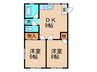 折尾ビル 2DKの間取り
