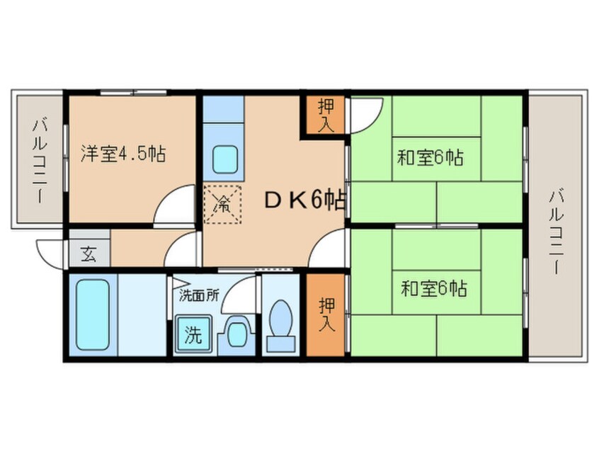 間取図 シャトレ東大谷