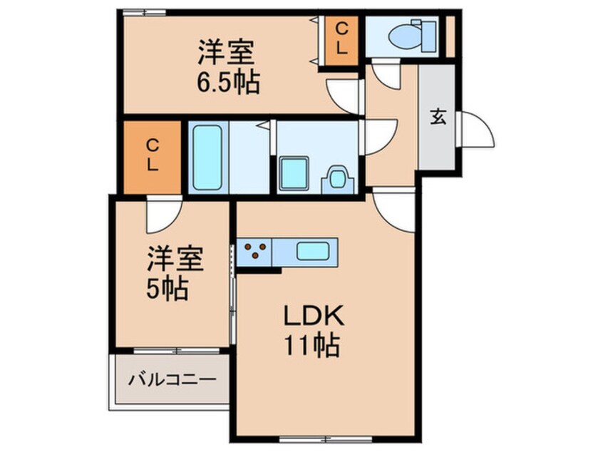 間取図 ＳｕｎＭａｒｋ美野島