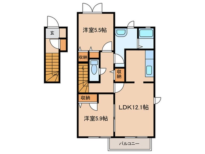 間取り図 エスポアール愛　C棟