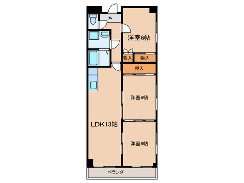 間取図 ベルコート引野