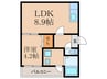 サンヴァイオレットⅤ番館 1LDKの間取り