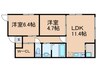 サ－ティ－スリ－Ａ 2LDKの間取り