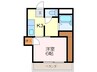 クレシェンドⅡ 1Kの間取り
