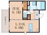 トリシアTAKEⅢ 1LDKの間取り