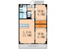 リヴァージュ徳力 2LDKの間取り