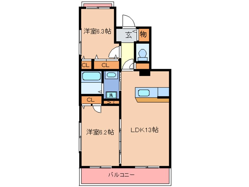 間取図 マガ－ル２１Ｂ