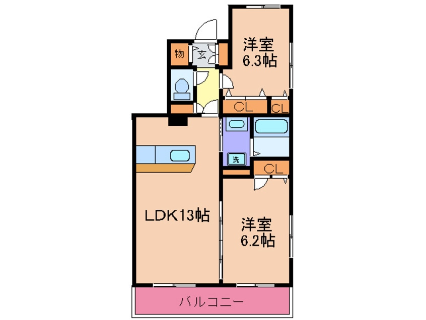 間取図 マガ－ル２１Ｂ