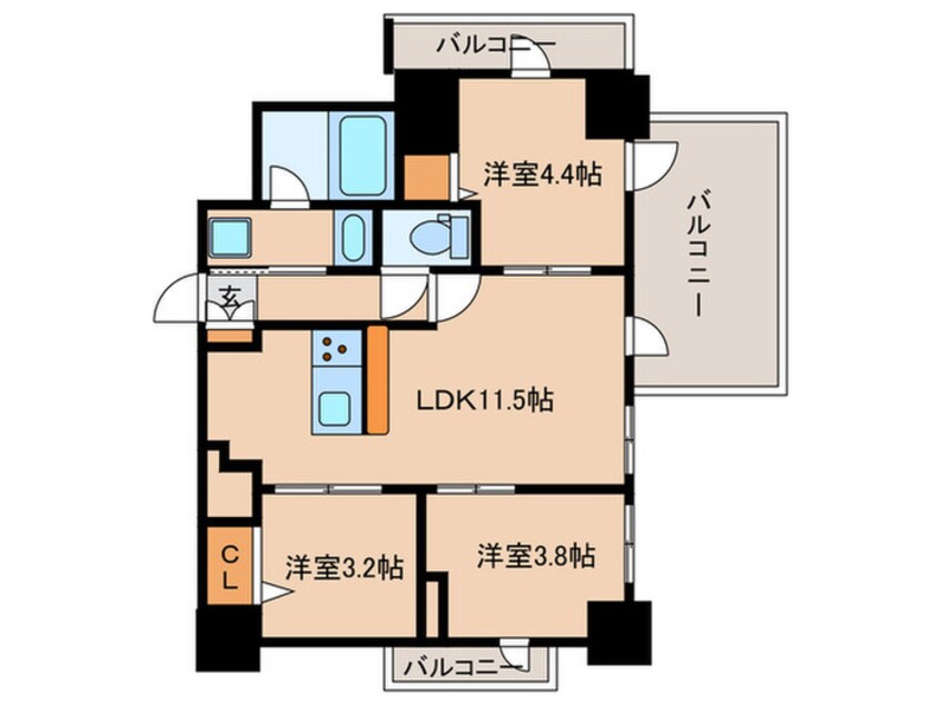 間取図 MODERN　PALAZZO　天神南Ⅱ