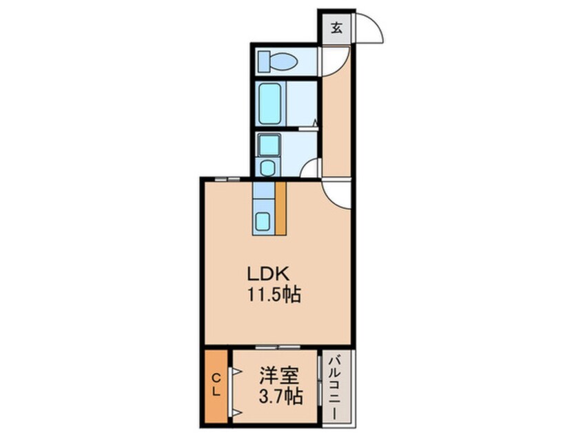 間取図 AMP es 東平尾