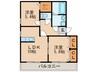 セレッソⅡ番館 2LDKの間取り