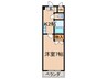 シャトレ穴生Ⅲ 1Kの間取り