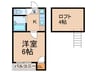 エスポワ－ル竹下 1Kの間取り