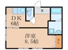 ＭＪ下大利　Ａ 1DKの間取り