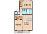 オリーヴァ上津Ａ棟 2LDKの間取り