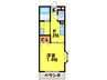フリーセア桜ヶ丘 1Kの間取り