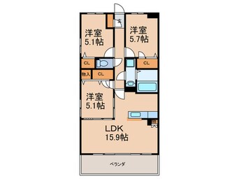 間取図 アンソレイユⅢ