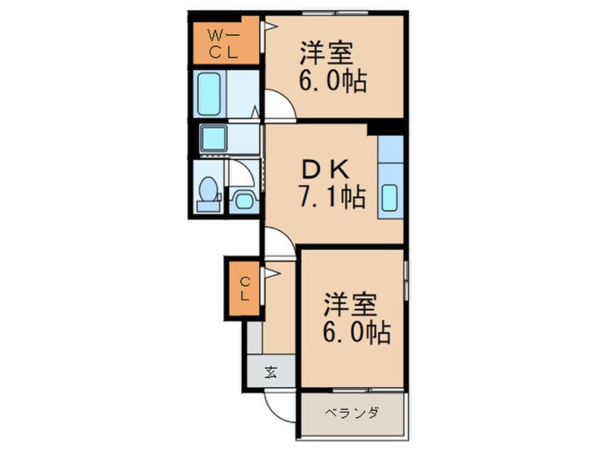 間取図 ブランミュール水巻Ａ