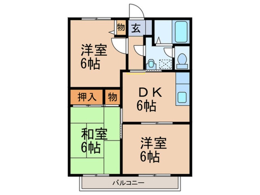 間取図 グリ－ンライフ長門石Ｂ