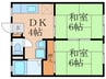 伊藤ハイツ 2DKの間取り