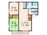 リバービューB棟 2LDKの間取り