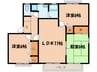 アミュ－ズメント西町Ａ棟 3LDKの間取り
