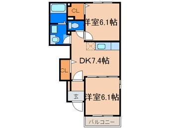 間取図 クレメントカ－サＢ