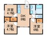 イマージュ・ピースヒル 3DKの間取り