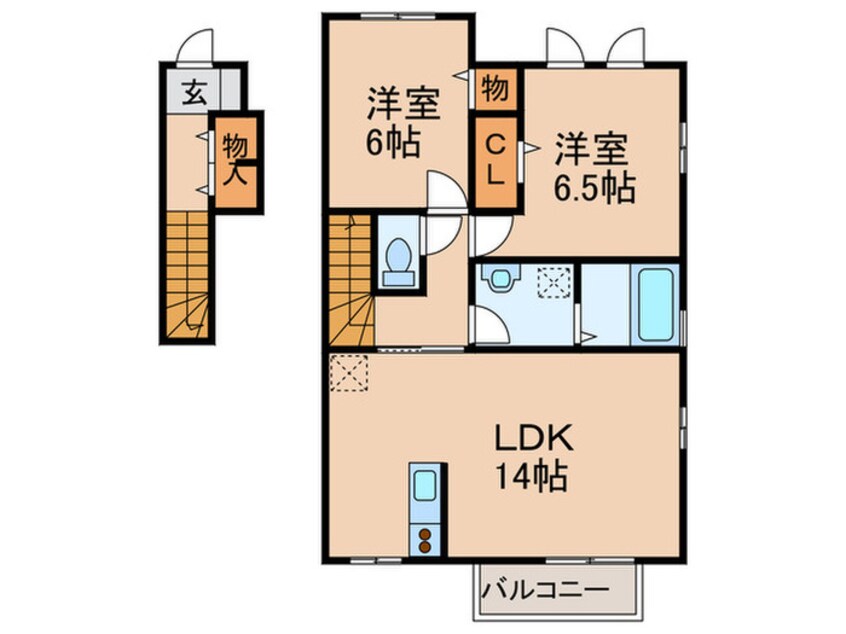 間取図 ディアコート合川Ｂ棟