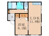 エクレ－ルメゾン湯川 1LDKの間取り