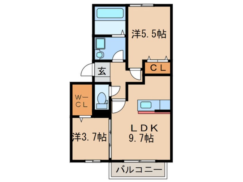 間取図 セレ－ネひびきの