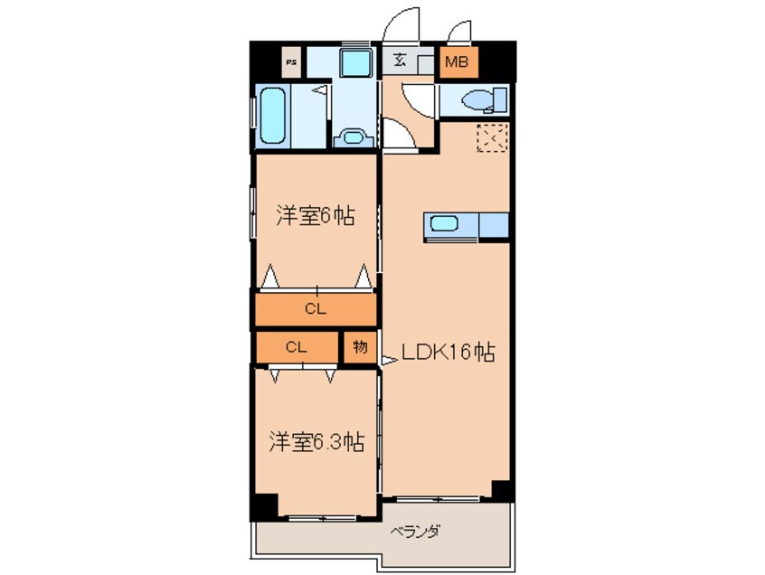 間取図 メゾンド・ファミ－ユ門司港