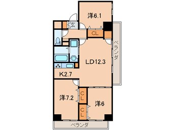 間取図 メゾンド・ファミ－ユ門司港