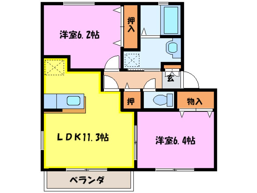 間取図 サジタリアステ－ジＢ