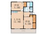 シャ－メゾン中曽根　Ｂ 2LDKの間取り