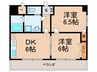 天神アコ－ルマンション 2DKの間取り