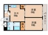 天神アコ－ルマンション 2DKの間取り