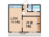 組坂ビル No3 1LDKの間取り